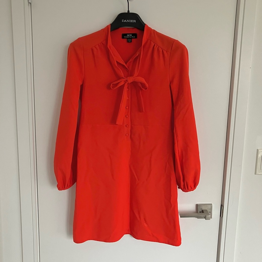 Suitable for Work Long Sleeve Button Up Dress